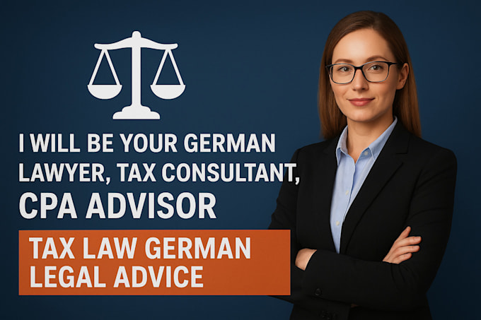 be your german  tax consultant, cpa advisor, tax law german legal advice lawyer
