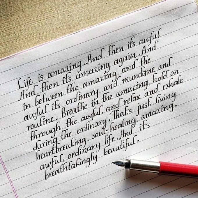 write your text in neat and beautiful handwriting