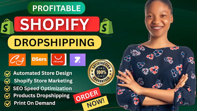 build shopify website, dropshipping store, design and redesign shopify store