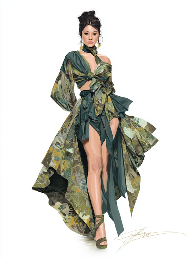 Make any style of illustration, fashion illustration for you by ...