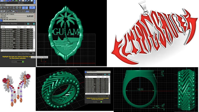 do 3d jewelry design, molding ready jewelry cad