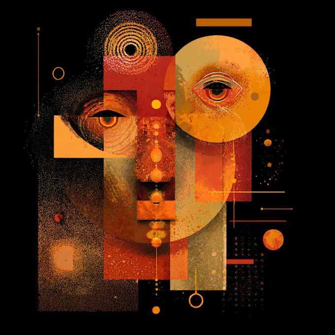 do a digital abstract art illustration
