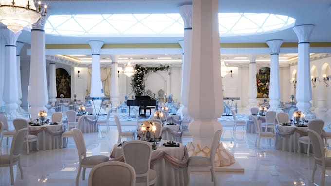 Decorate wedding hall interior, event hall, restaurant,conference hall ...