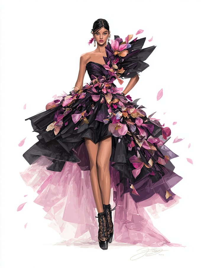 Create a realistic fashion illustration by Aracelypeoples | Fiverr