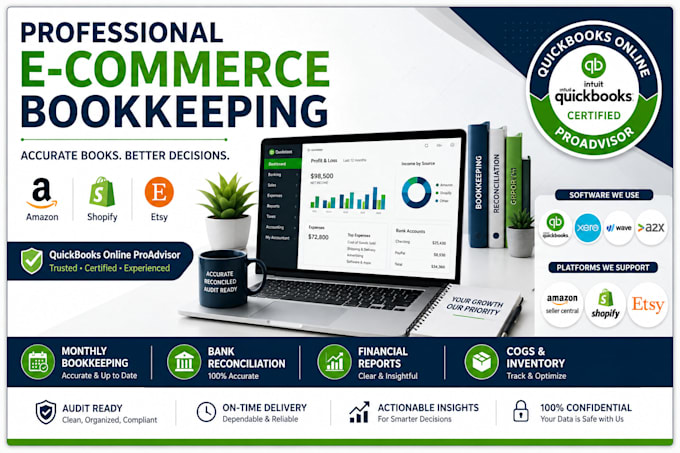 do ecommerce bookkeeping in quickbooks for amazon and shopify