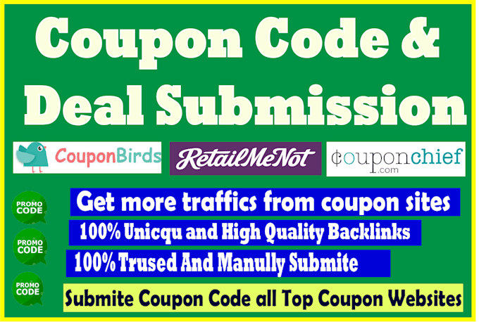 manually submit couponup to 50 popular deal sites coupon code submission
