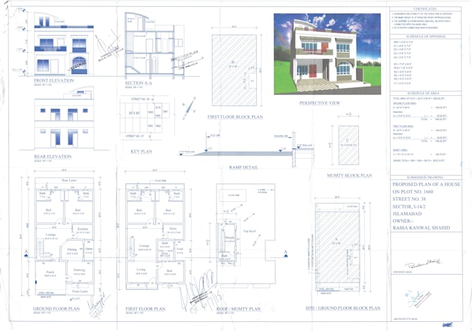 draw in autocad, PDF, plans,sections,elevation