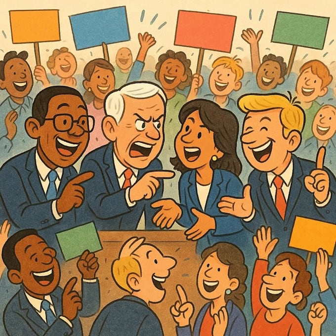 create a political cartoon art