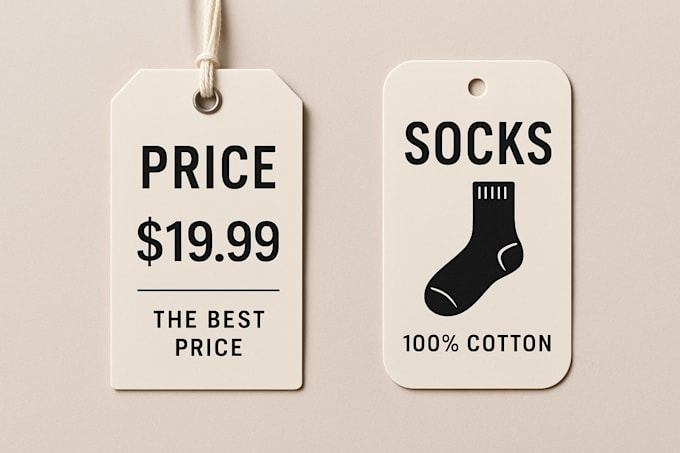 do premium sock label neck label clothing label hang tag