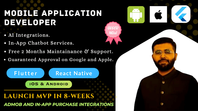 develop flutter app for ios and android, ai and chatbot mvp