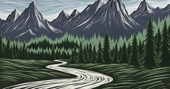 do awesome linocut illustration art
