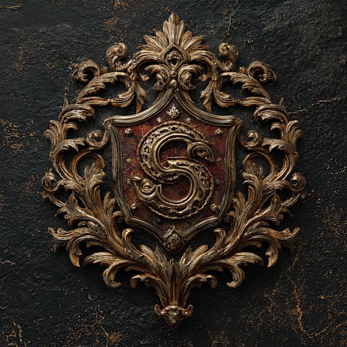 do fantasy medieval monogram or badge logo for