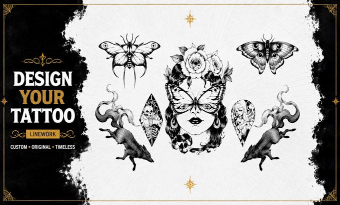 create custom blackwork tattoo designs