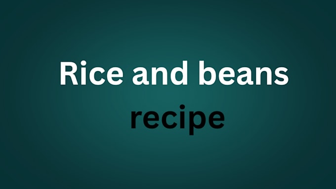 cook rice and beans recipe