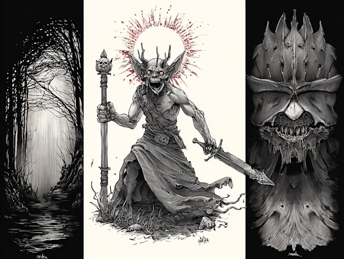 Create fantasy, dark art, horror illustrations by Emmavala | Fiverr