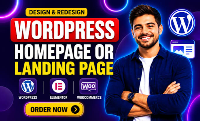 design wordpress landing page, sales funnel, one page website or homepage design