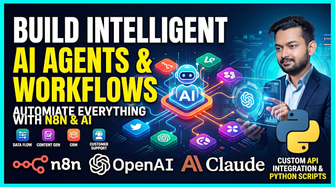 build n8n ai agent and workflow automation for businesses, CRM, API, data