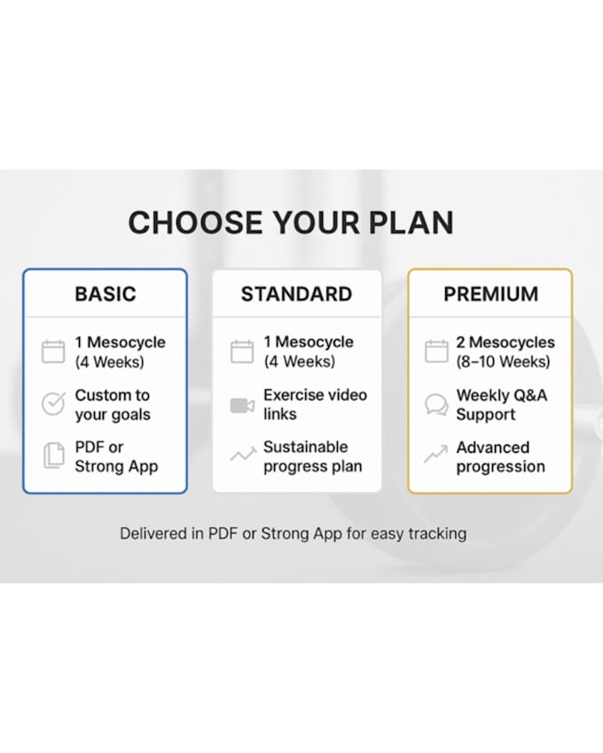 create a custom training plan for you