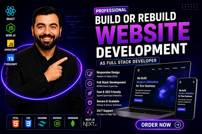 build or rebuild ai website development , full stack developer , website design