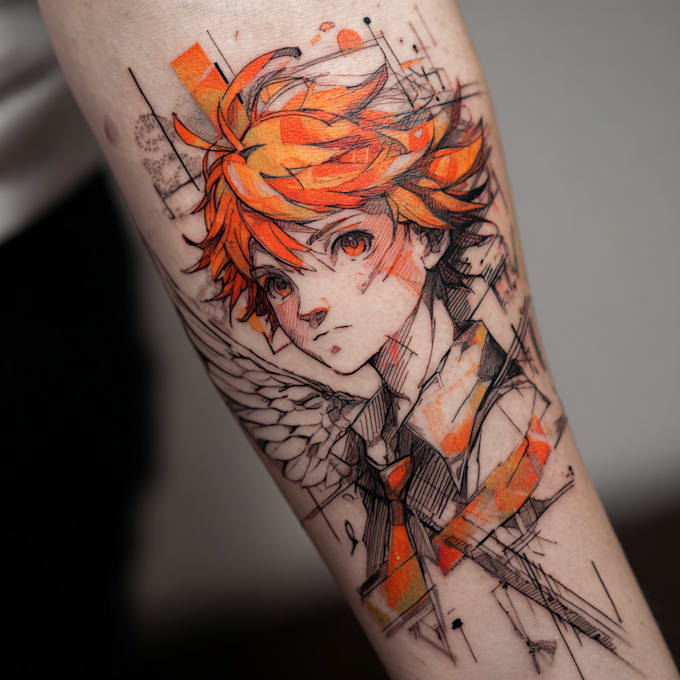 your dream anime, manga tattoo design