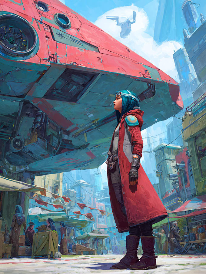 do a sci fi art , sci fi character and concept art