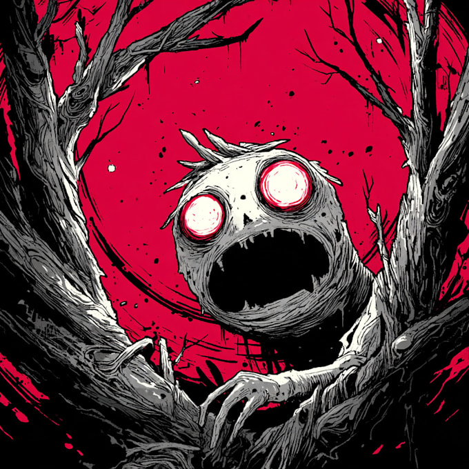 illustrate handmade horror monsters and characters