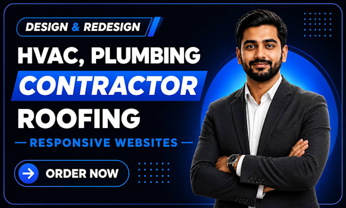 design hvac, roofing, plumbing, construction, cleaning, and contractor websites