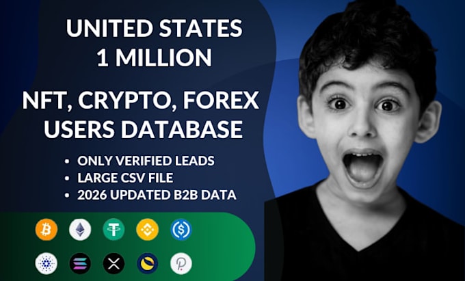 provide 1 million USA nft crypto forex users emails database