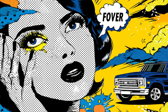 draw pop art portrait in roy lichtenstein style