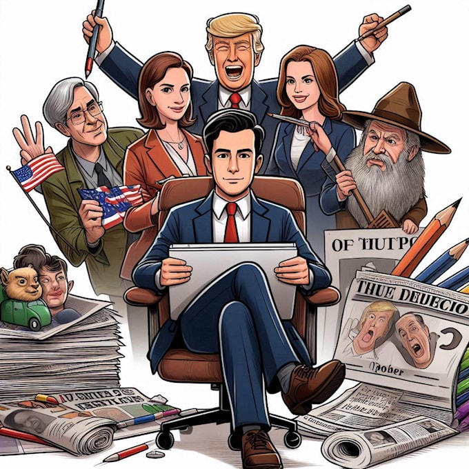 Draw a political themed cartoon for you by Keelossum | Fiverr