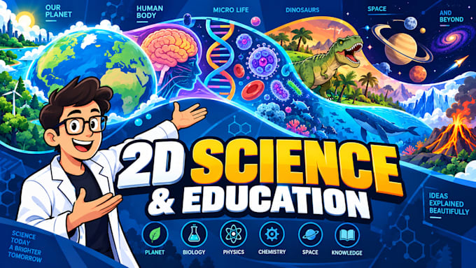 create science and educational 2d animation videos for youtube
