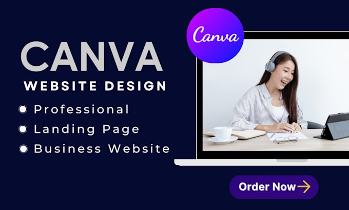 create minimalist canva website design, landing page design