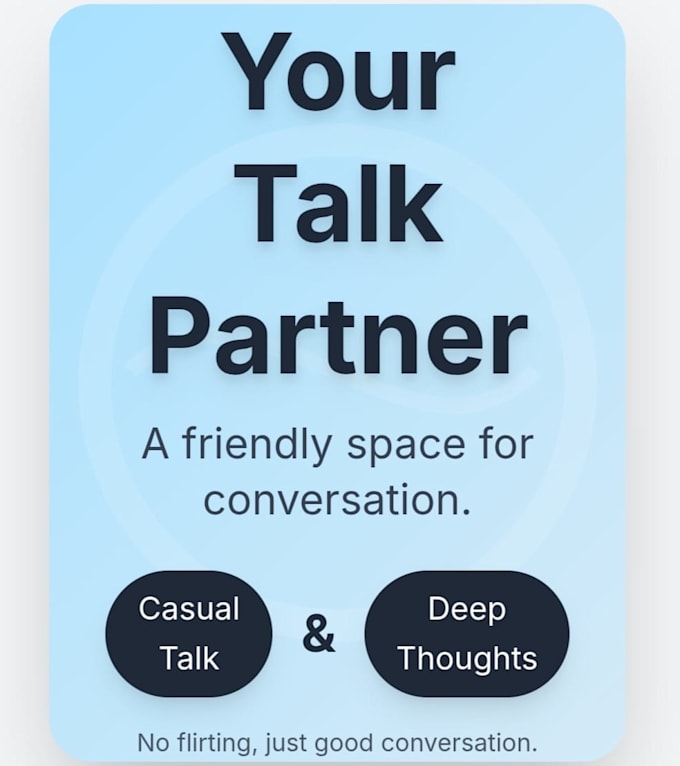 be your safe place, casual or deep conversation, I am hare