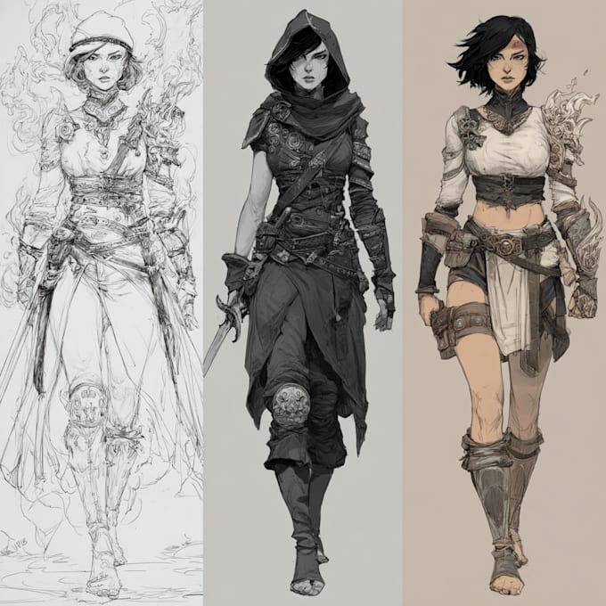 sketch fantasy character concept art