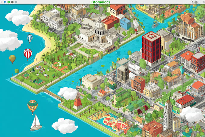 draw a unique vector or isometric map