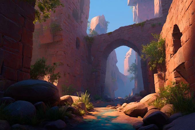 draw fantasy concept landscape illustrations