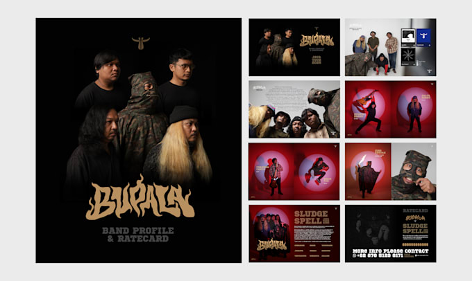 design a band profile, proposal, band tour deck