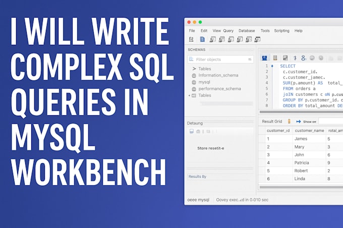 write complex sql queries in mysql workbench