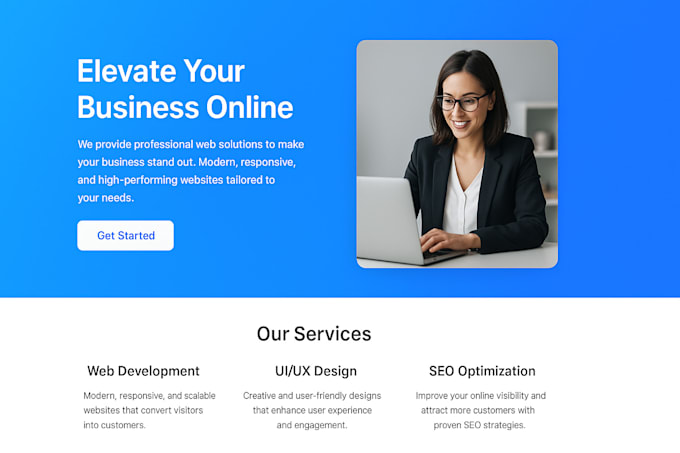 develop a modern react website or single page application