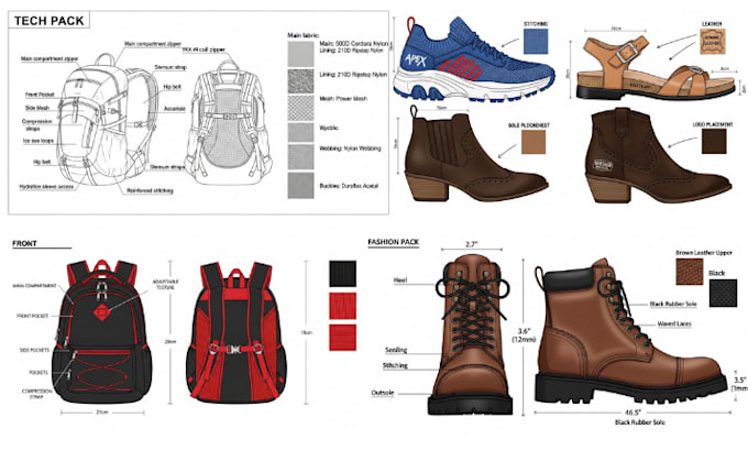 create bag tech pack shoe tech pack bag design footwear design accessories pack