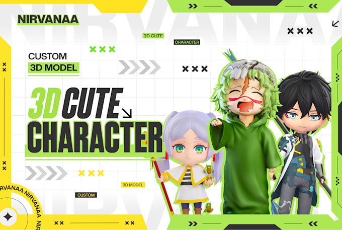 create 3d cute characters, animals, cartoon modeling for mascot or 3d print