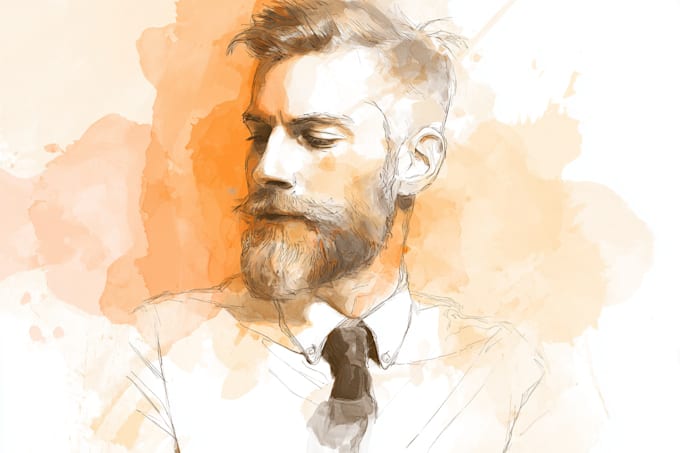 draw and paint watercolor potrait illustrations