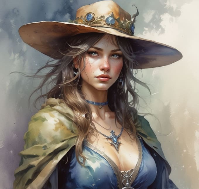 make a digital watercolor character art