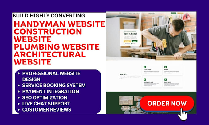 build highly converting handyman website construction website home service web