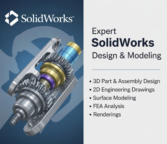 solidworks 3d modeling, product design, prototype, stl files,technical drawings