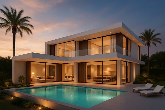 design a 3d exterior rendering, interior design and architectural visualization