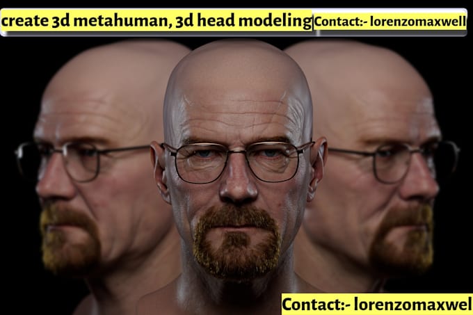 make 3d metahuman, zbrush, 3d head modeling rigging 3d animation in blender maya