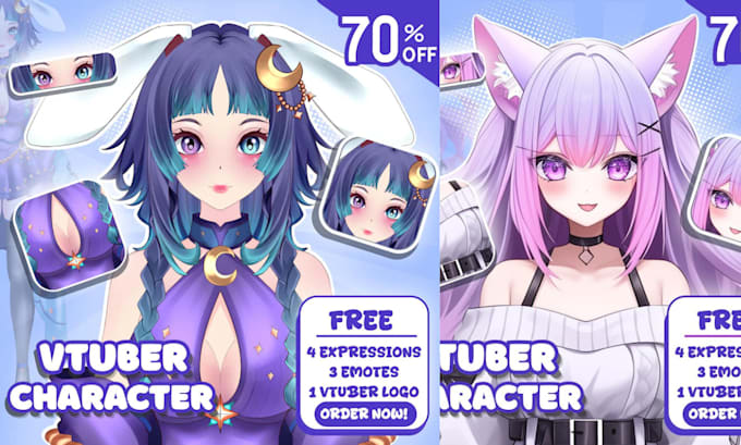 draw and rig live2d model animation vtuber model streaming avatar vrchat avatar