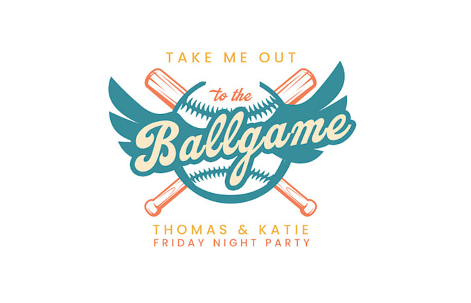 design baseball rehearsal party logo