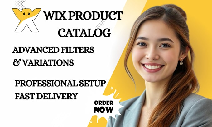 design and organize professional wix product catalog with SEO, filters